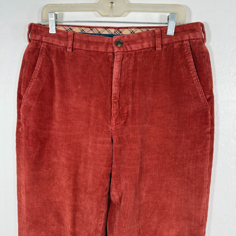 Brooks Brothers Pants Mens 34x32 Red Corduroy‎ Clark Chino Cotton Casual - Picture 2 of 9